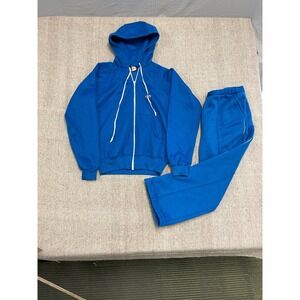 Vintage tracksuit‎ mens medium Blue 1970s striped sears set zip up